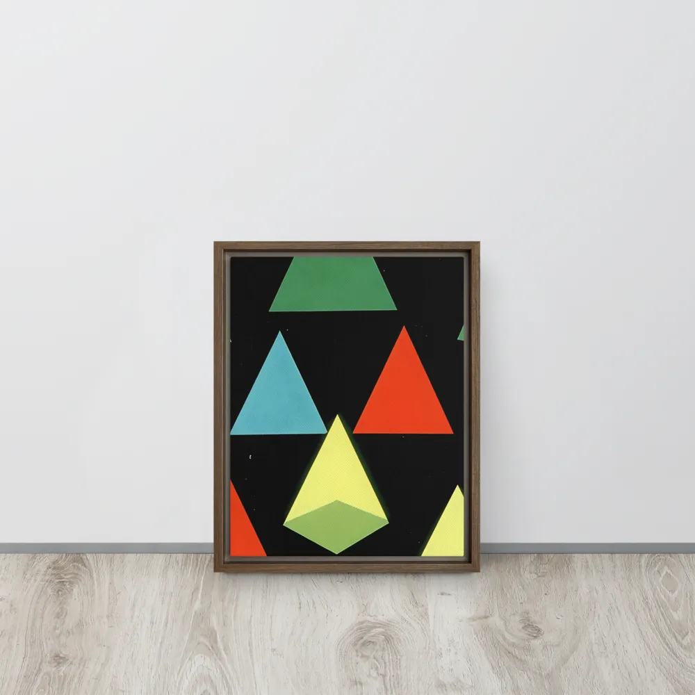 Geometric Harmony in Color | Canvas with Brown Frame | 11″×14″