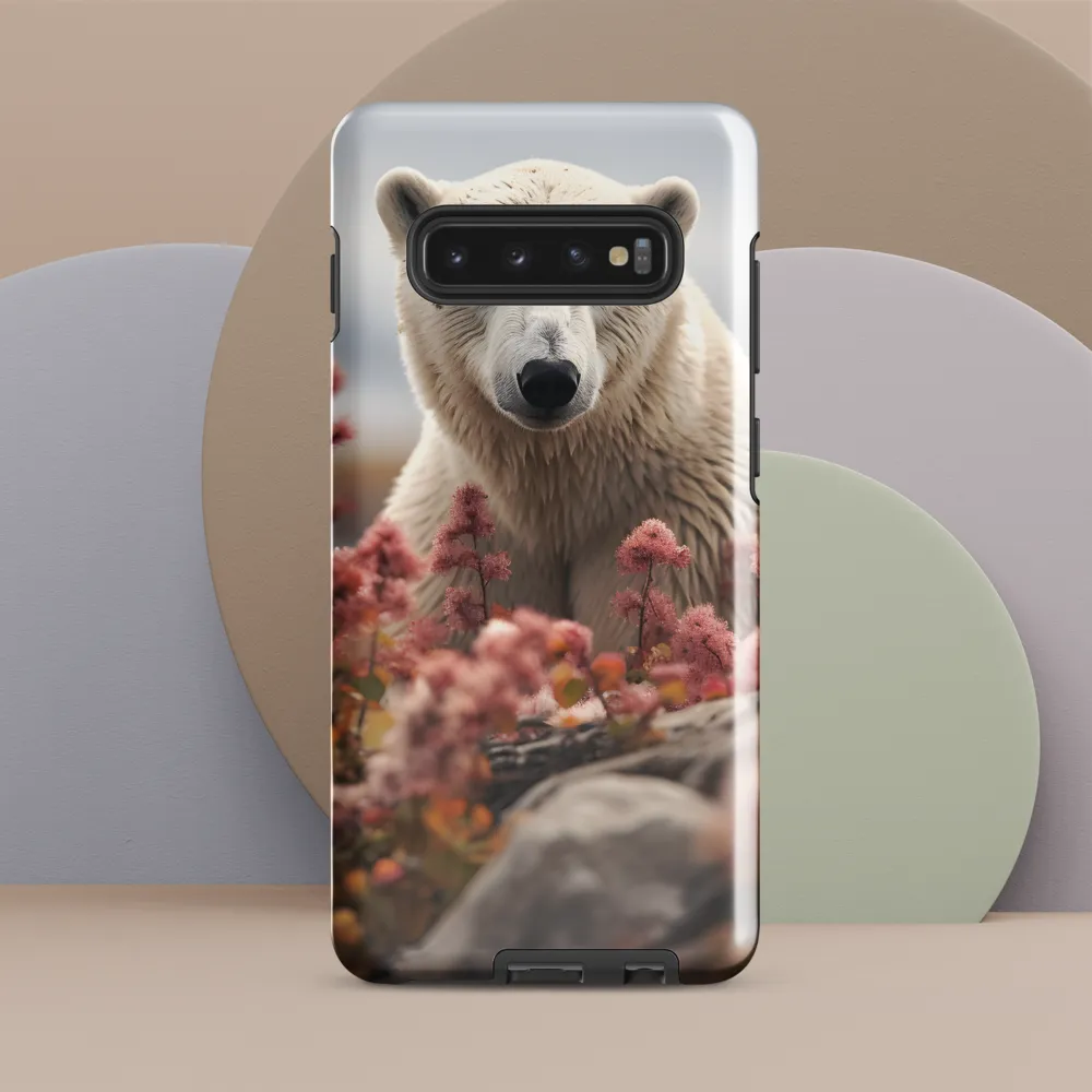 Curiosity Among Blooms: The Polar Bear | Phone Case |  S10 Plus | Tough Case | Glossy