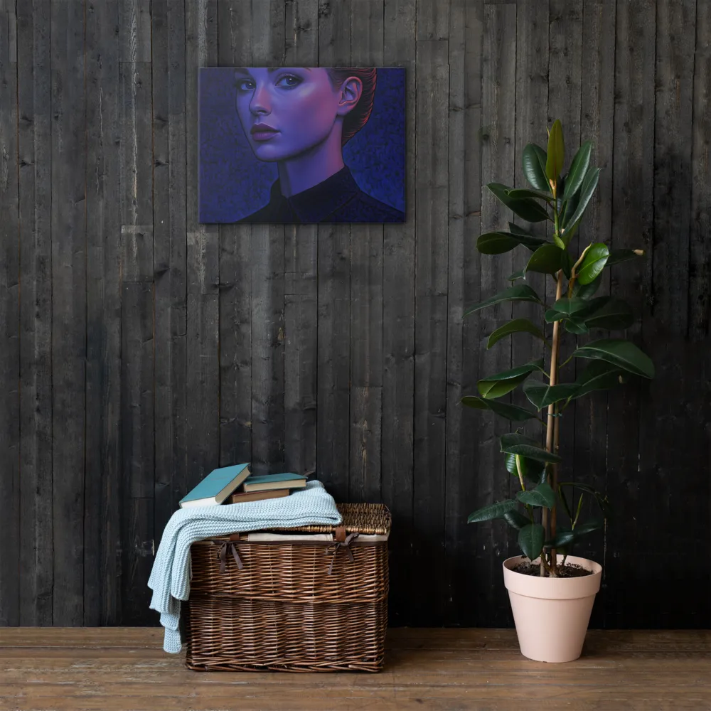 Ethereal Portrait in Blue and Red | Thin Canvas | 18″×24″