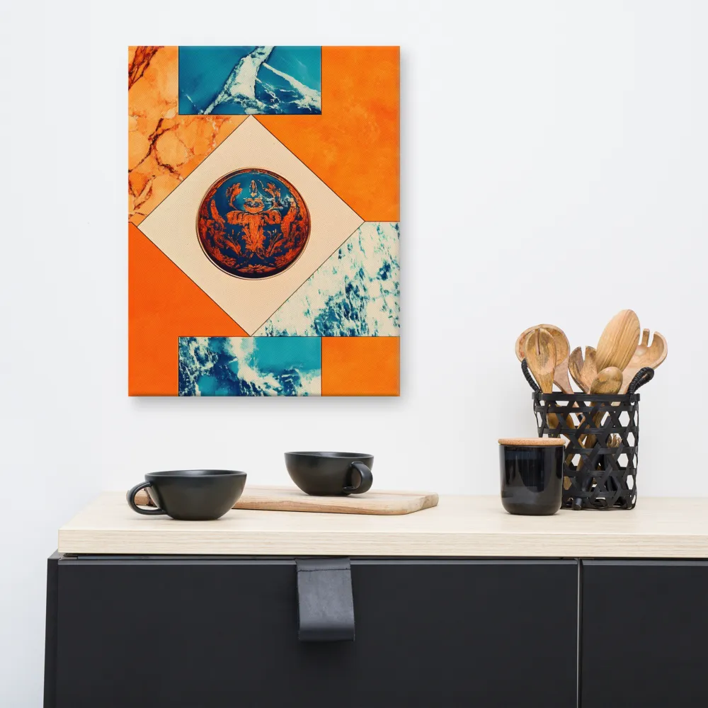 Harmonious Encounters: Abstract Geometry | Canvas | 16″×20″