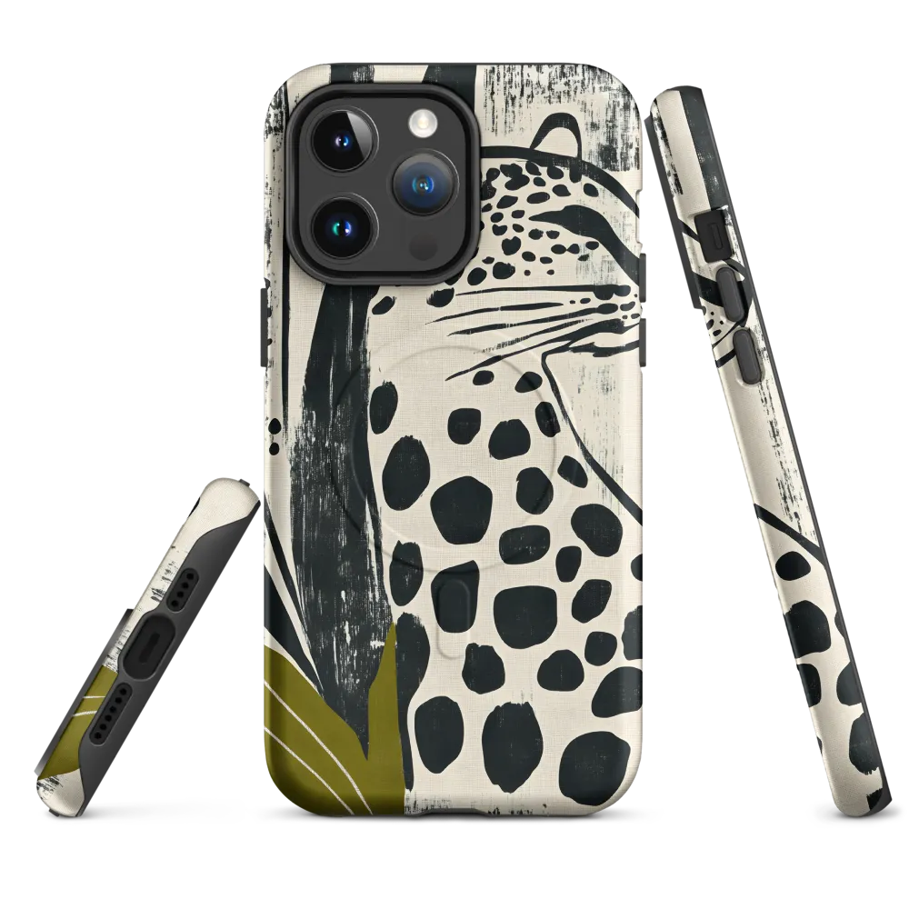 Leopard in Silhouette: A Modern Appeal | Phone Case |  14 Pro Max | MagSafe® Tough Case | Matte