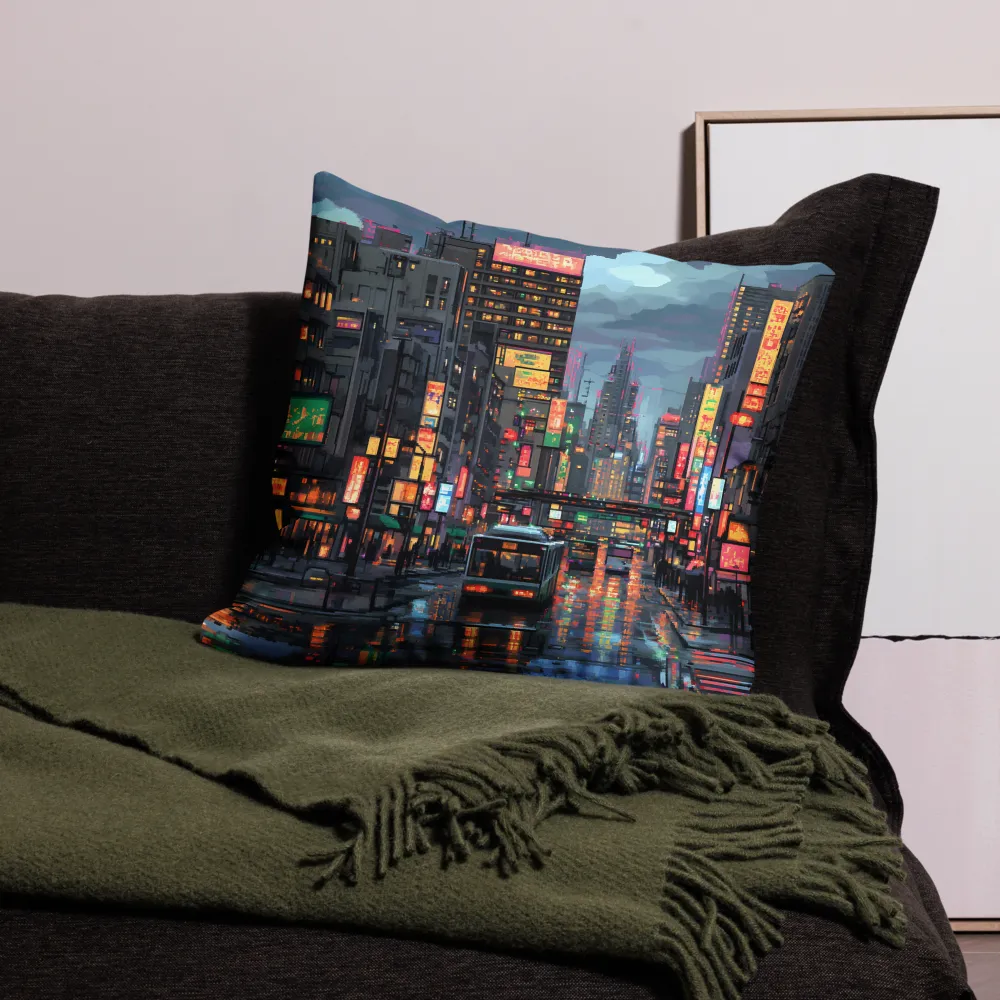 Neon Dreams: A Pixelated Urban Night