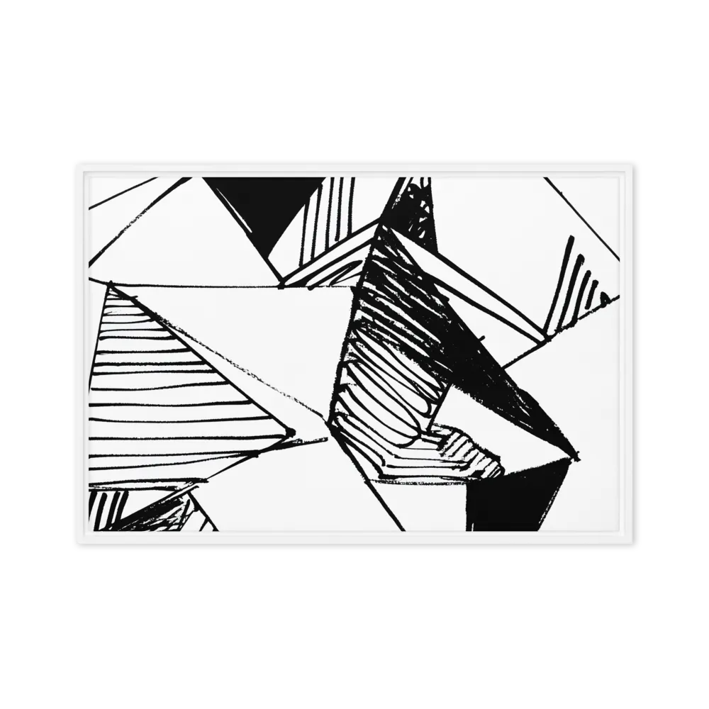 Dynamic Geometry in Ink | Canvas with White Frame | 20″×30″