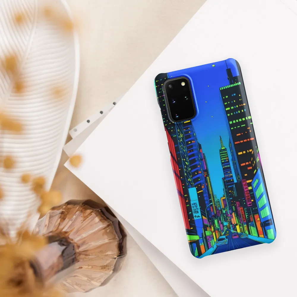 Neon Dreamscape: A Futuristic City at Dusk | Phone Case |  S20 Plus | Snap Case | Matte