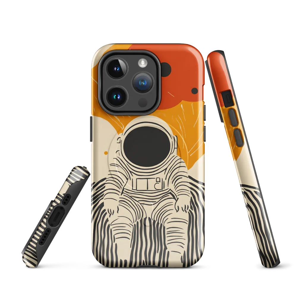 Astronaut in Cosmic Thoughts | Phone Case |  14 Pro | MagSafe® Tough Case | Glossy
