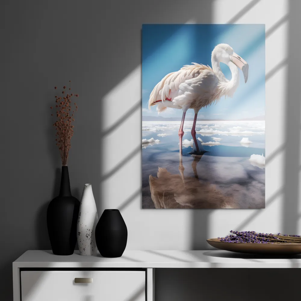 Graceful Solitude of a Flamingo | Metal Print | 20″×30″