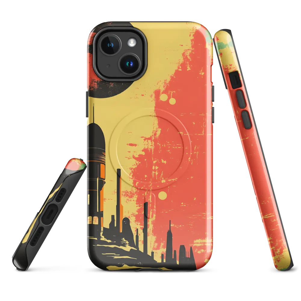 Journey to the Stars: A Retro-Futuristic Landscape | Phone Case |  14 Plus | MagSafe® Tough Case | Glossy