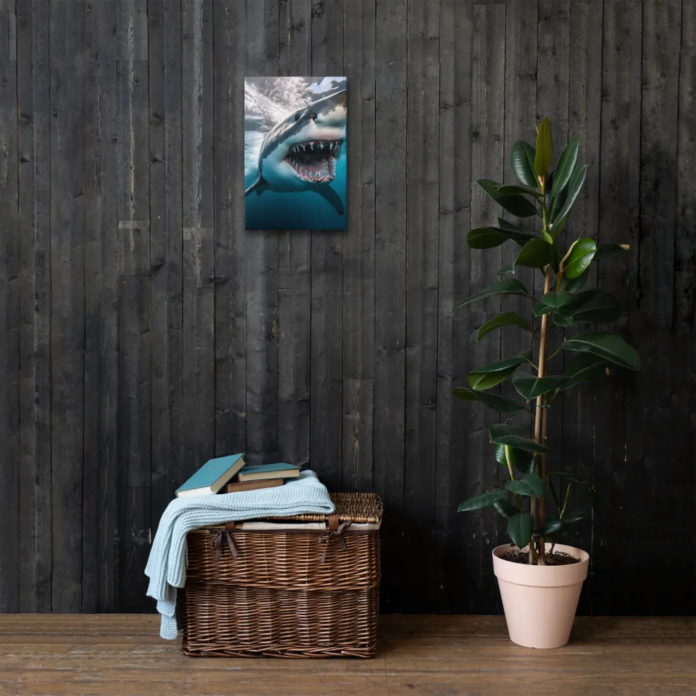 Majesty of the Ocean: The Great White Shark | Thin Canvas | 12″×18″