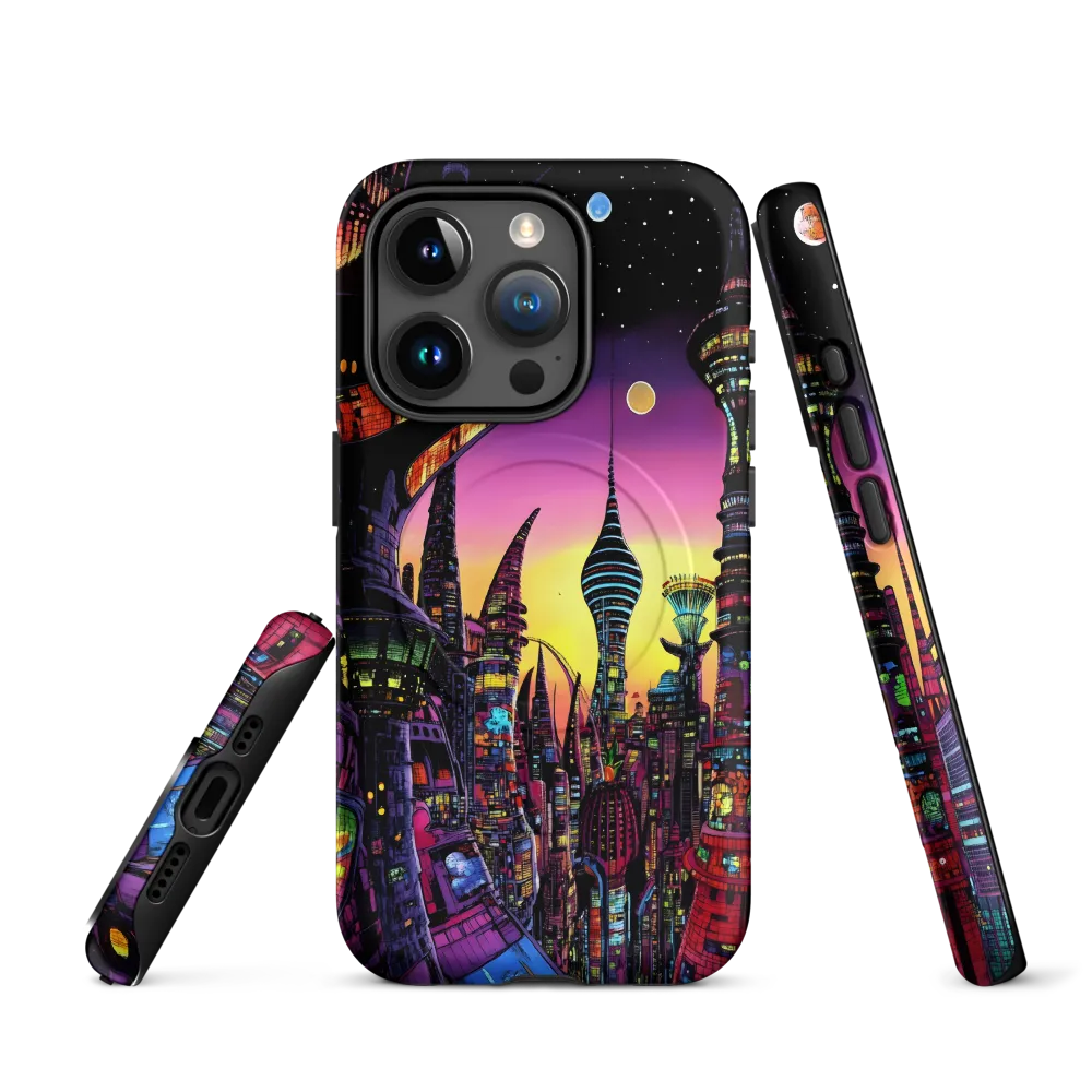 Futuristic Cityscape at Dusk | Phone Case |  15 Pro | MagSafe® Tough Case | Matte