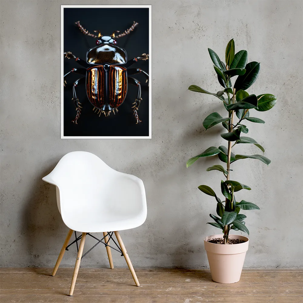 Luminous Insect Majesty | Poster with White Frame | 24″×36″