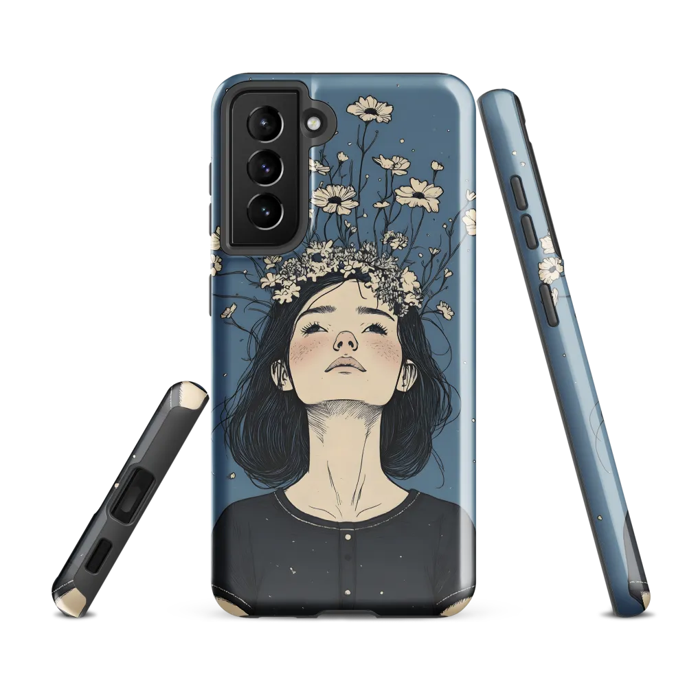 Floral Serenity: A Portrait of Tranquility | Phone Case |  S21 FE | Tough Case | Glossy