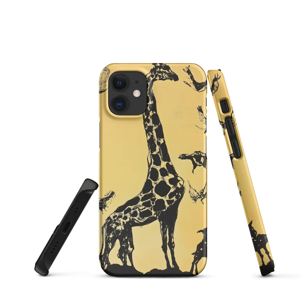 Whimsical Harmony of Giraffe and Birds