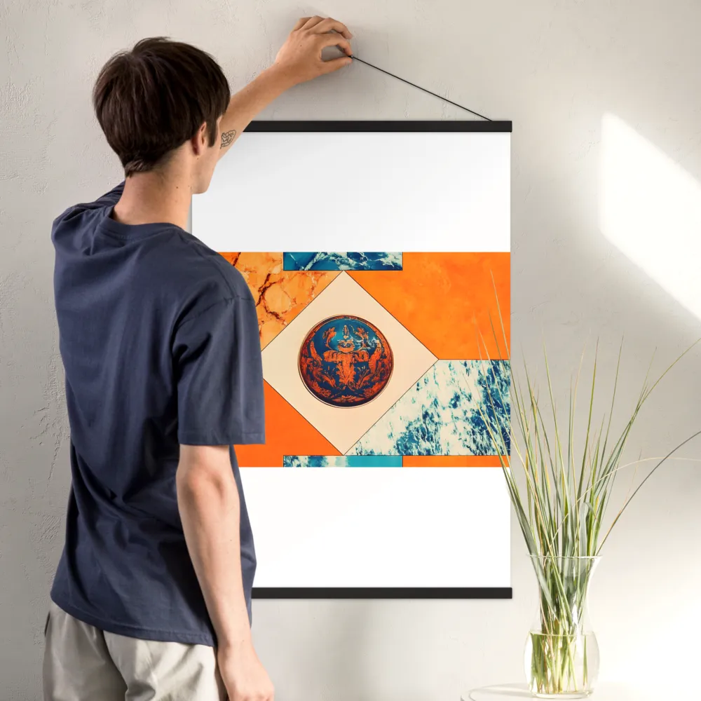 Harmonious Encounters: Abstract Geometry | Poster With Black Wood Hanger | 24″×36″
