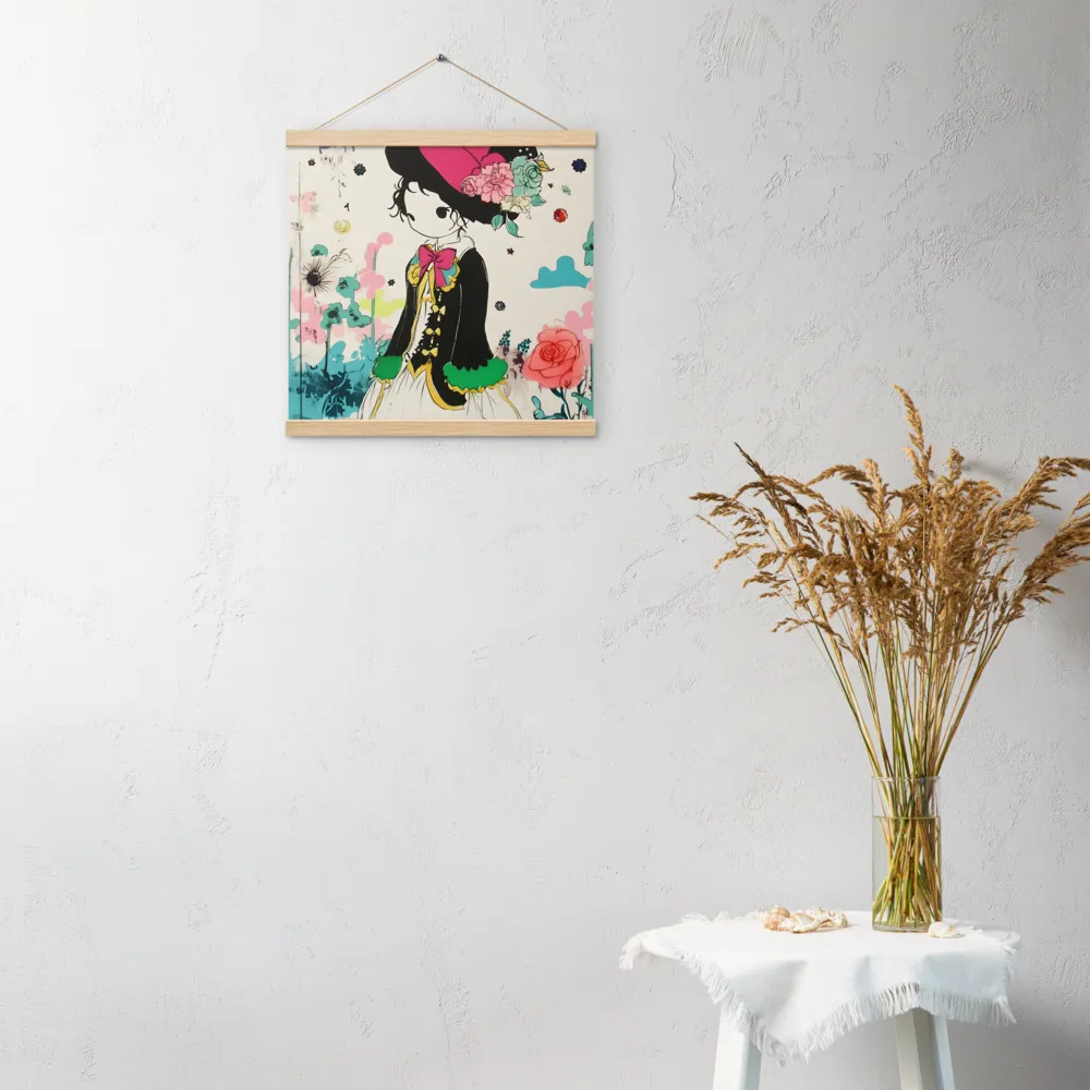 Whimsical Garden Reverie | Poster With Oak Wood Hanger | 16″×16″