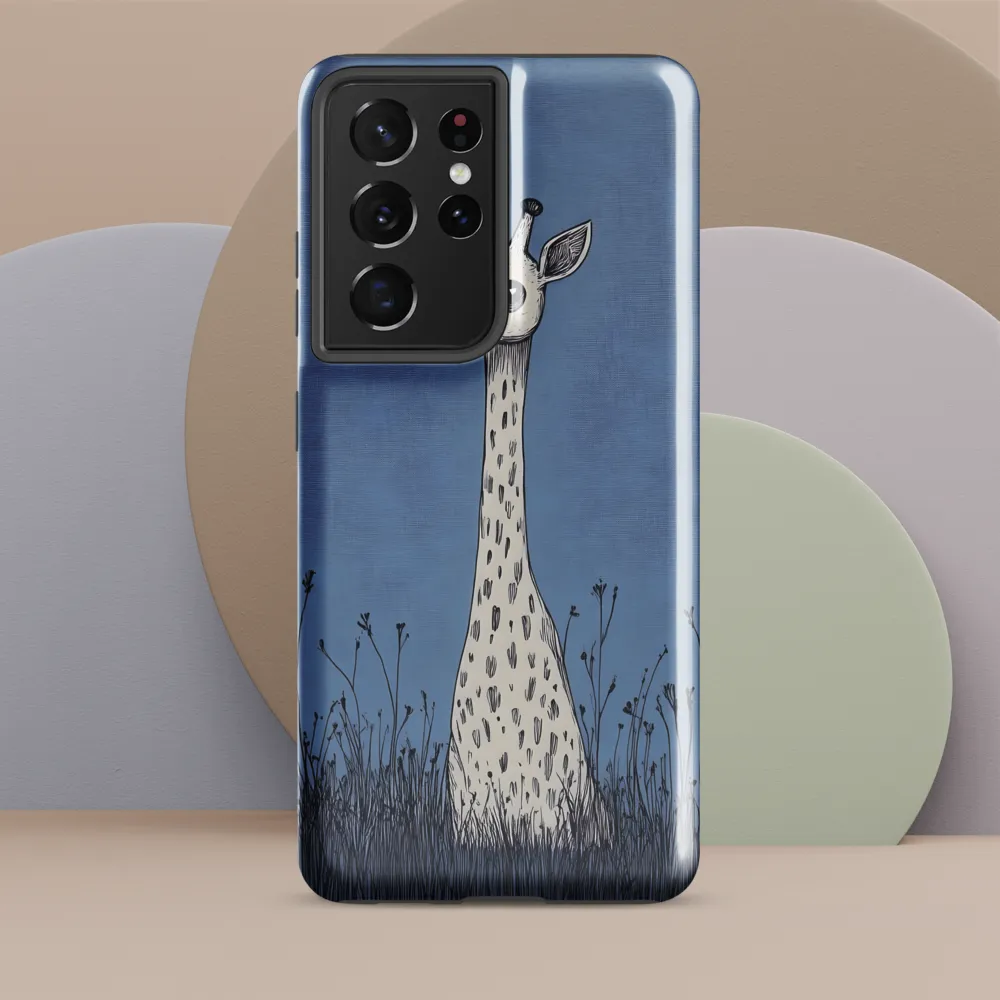Whimsical Giraffe in Blue