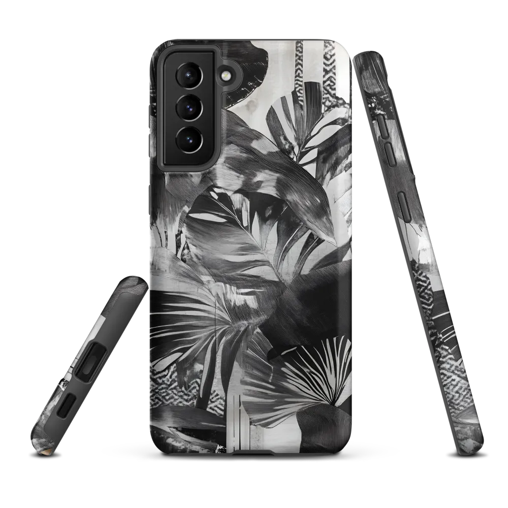 Monochrome Serenity in Tropical Foliage