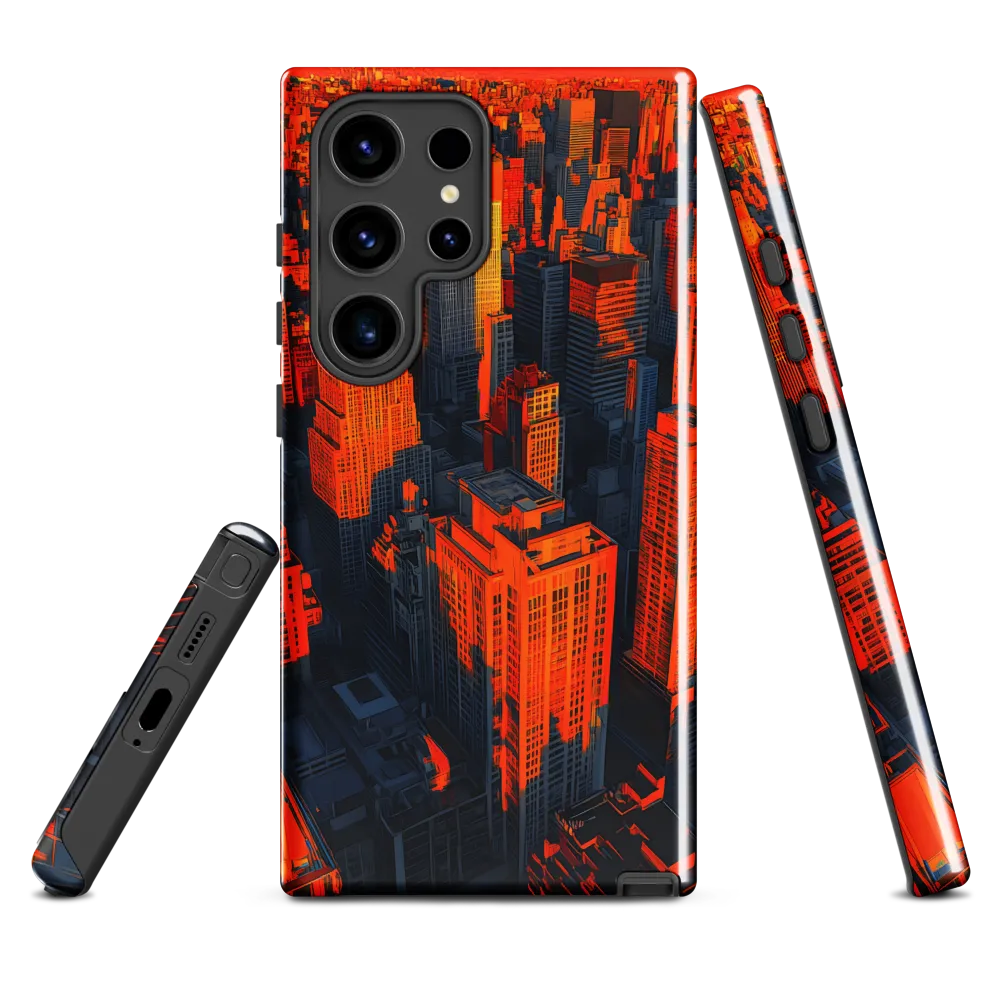 Urban Dawn: A Digital Ode to Skyscrapers | Phone Case |  S24 Ultra | Tough Case | Glossy