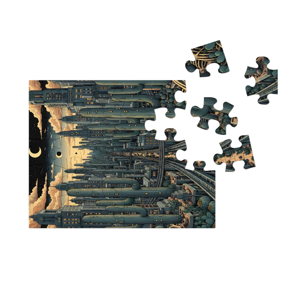 Cactus Metropolis 
 Jigsaw Puzzle in Tin Box