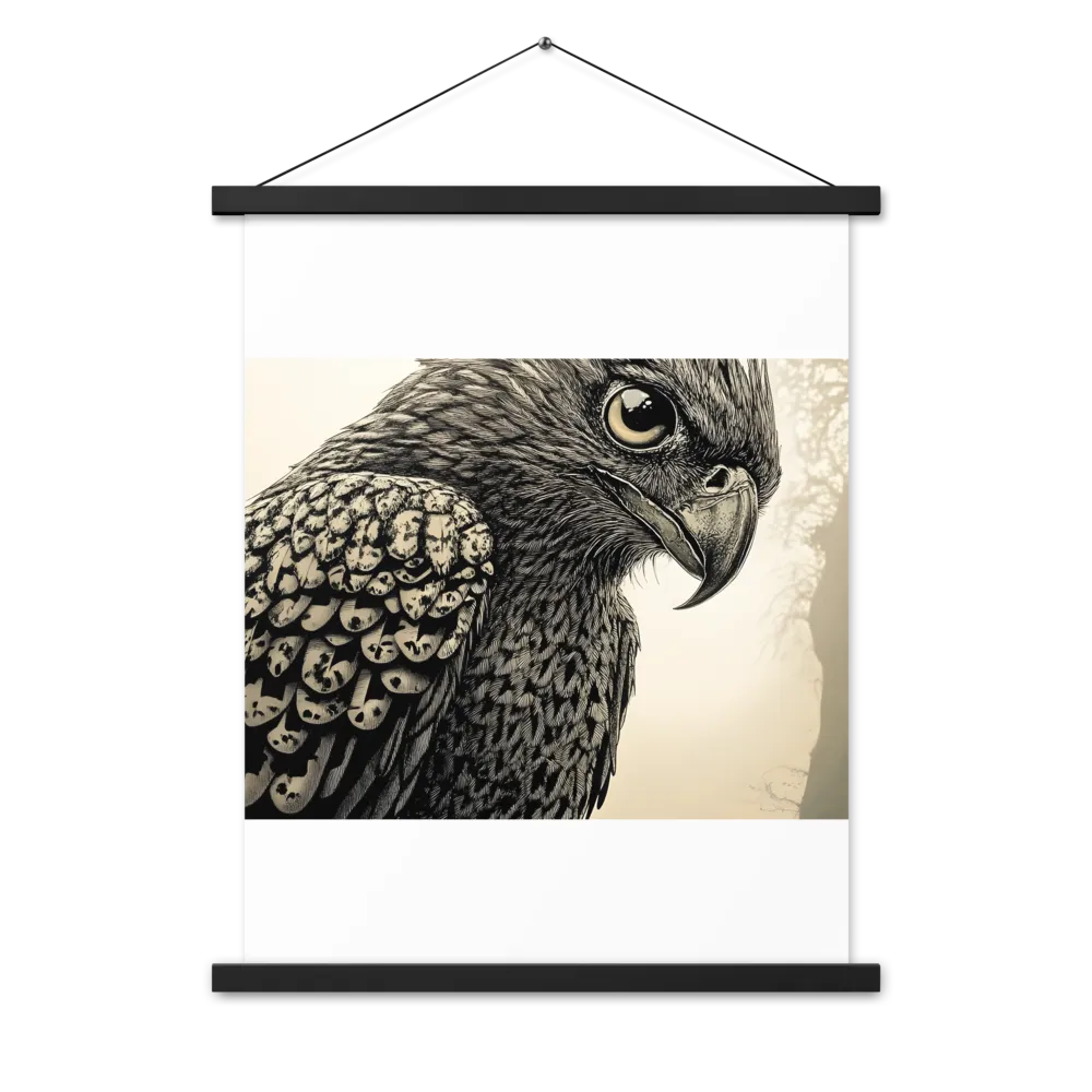Majestic Owl in Detail | Poster With Black Wood Hanger | 18″×24″