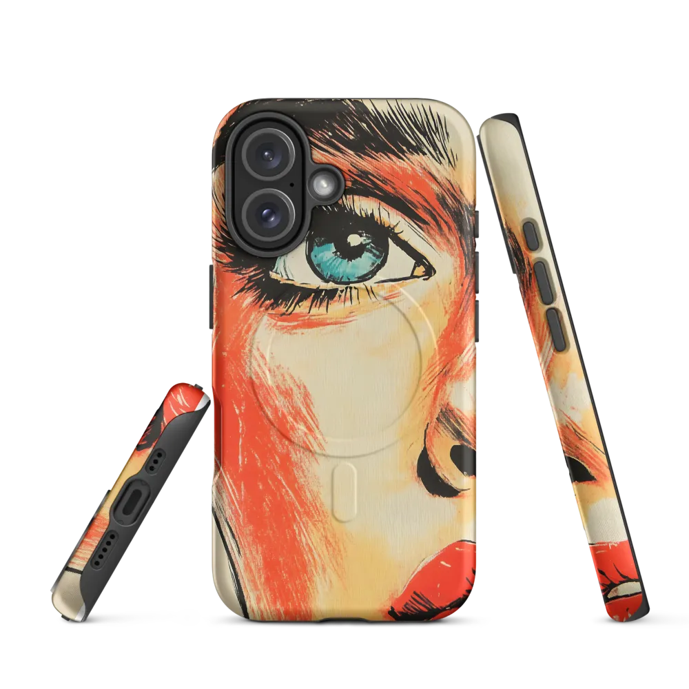 Intense Gaze: A Pop Art Portrait | Phone Case |  16 | MagSafe® Tough Case | Matte