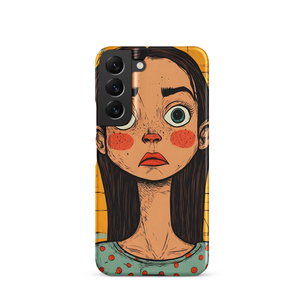 Wide-Eyed Portrait on Distressed Yellow Planks