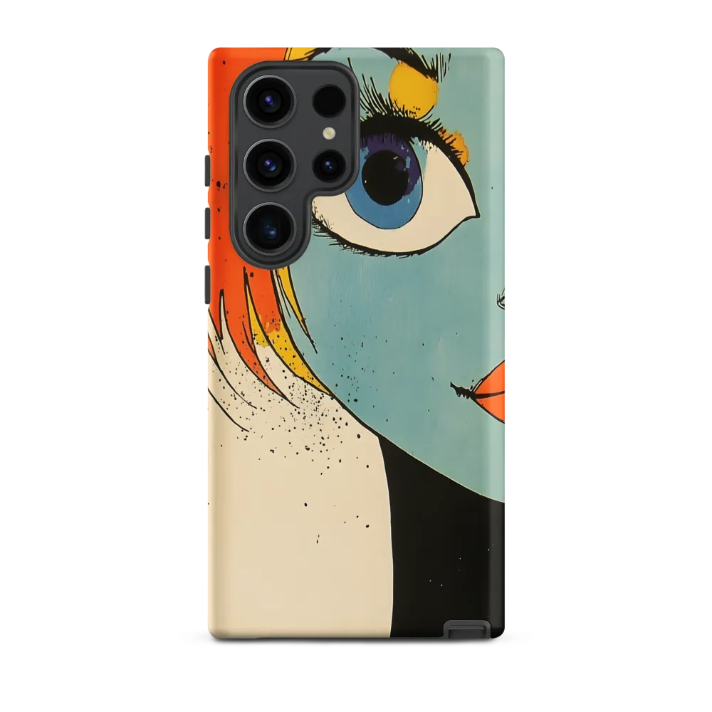 Vivid Expressions: A Portrait in Blue | Phone Case |  S23 Ultra | Tough Case | Matte