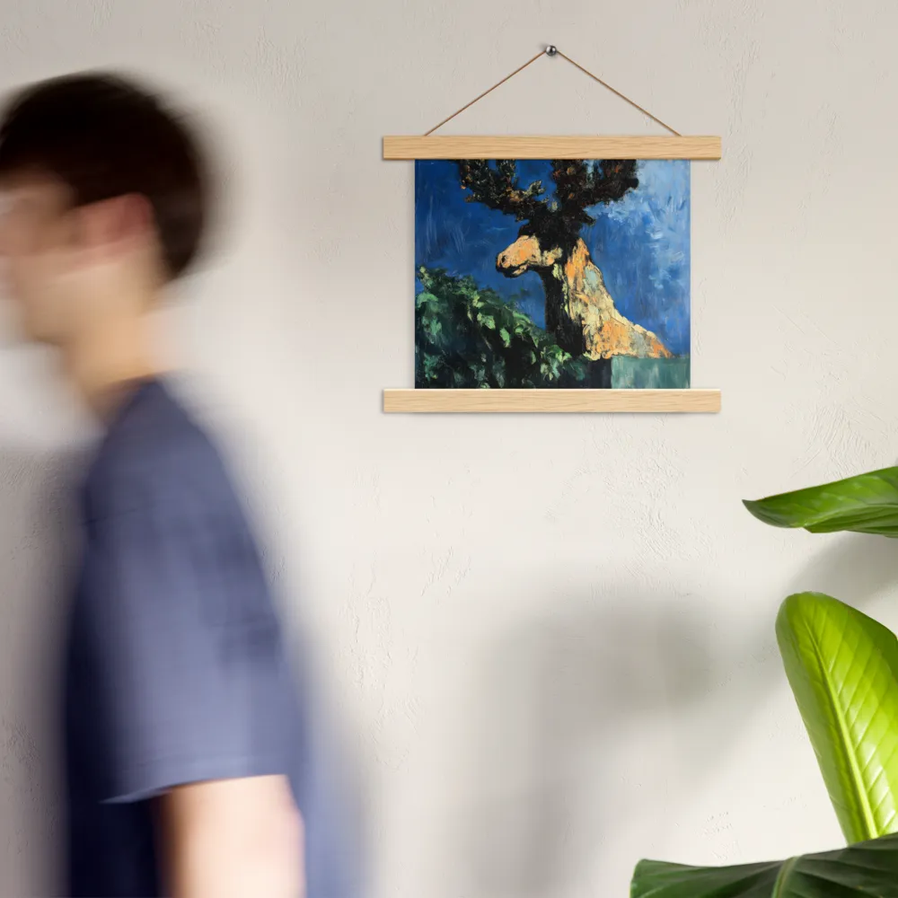 The Majestic Deer in Nature | Poster With Oak Wood Hanger | 10″×10″