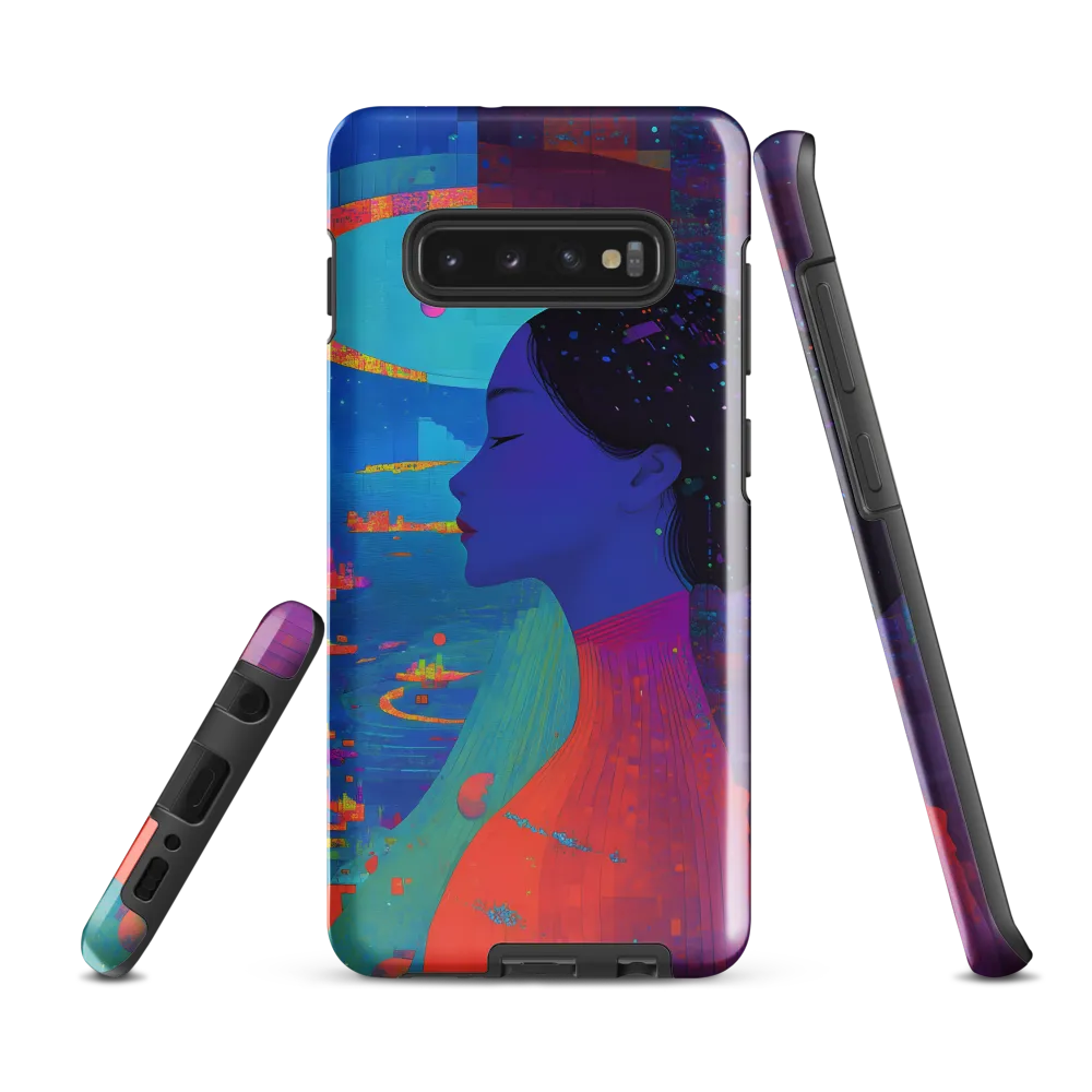 Serene Reflections in a Futuristic Dreamscape | Phone Case |  S10 Plus | Tough Case | Glossy