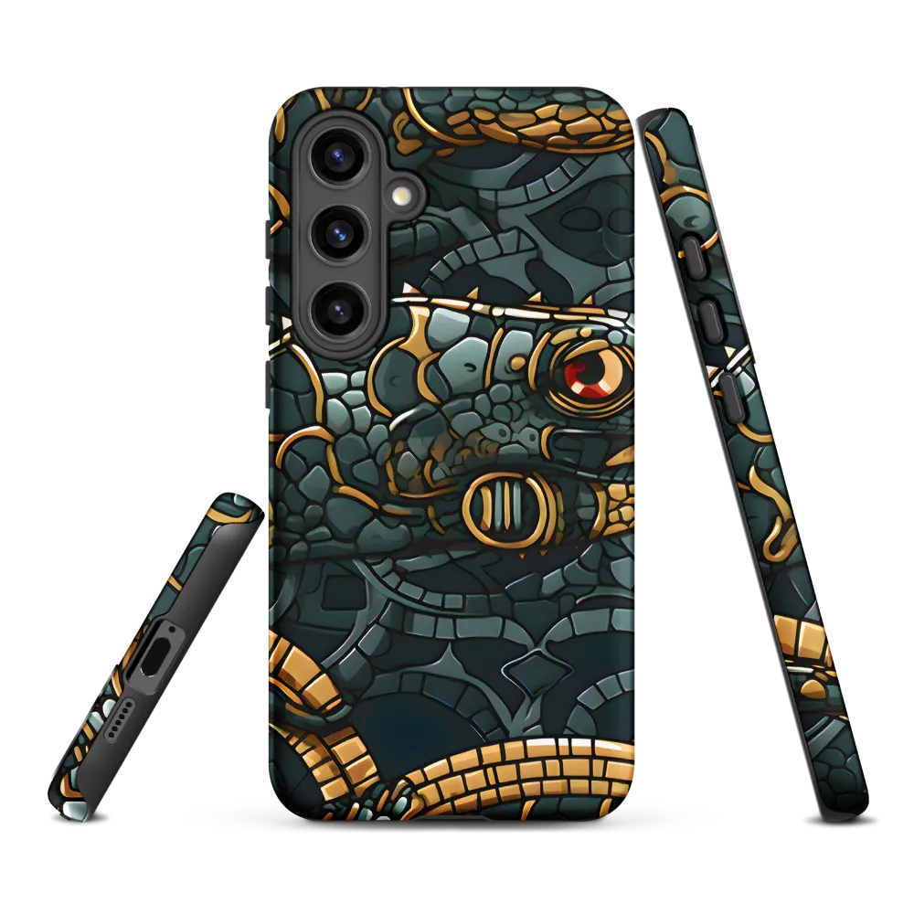 Reptilian Elegance: A Digital Art Nouveau Tapestry
