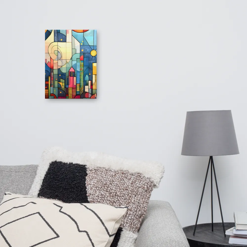 Geometric Harmony: A Vibrant Cityscape