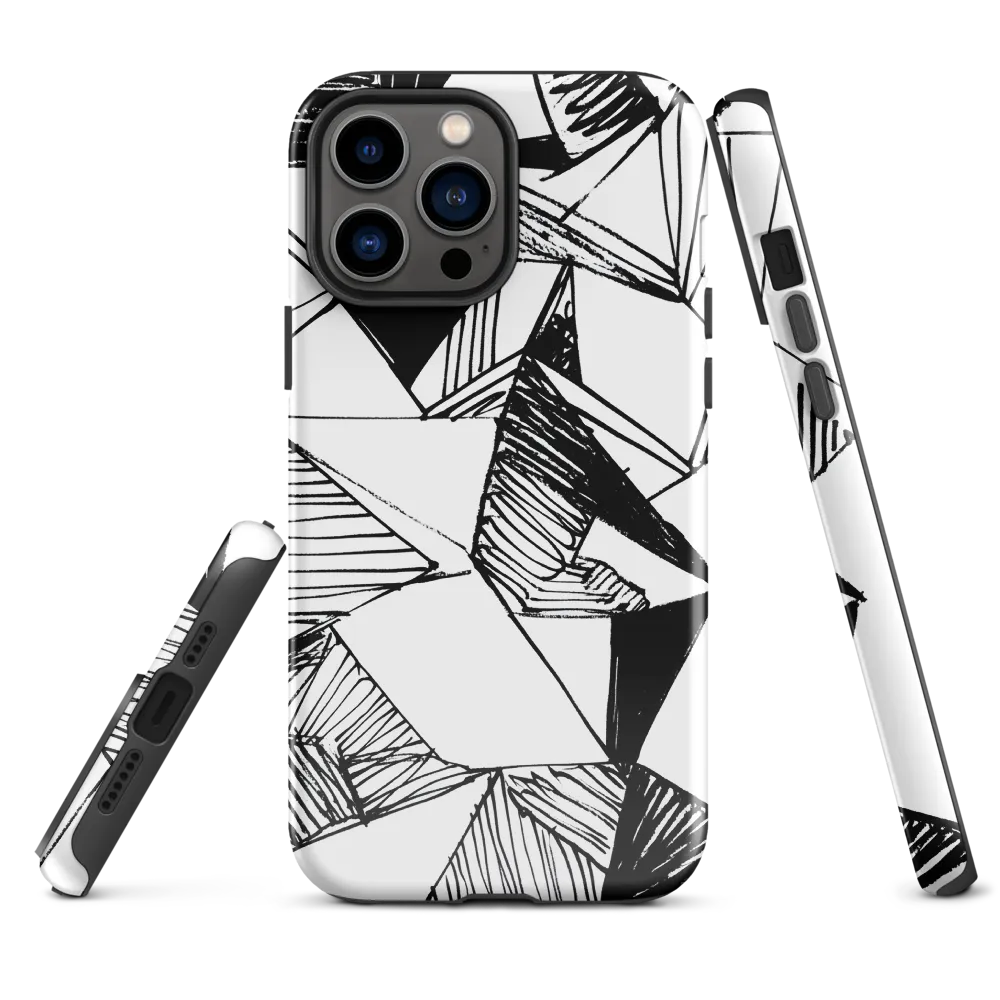 Dynamic Geometry in Ink | Phone Case |  13 Pro Max | Tough Case | Glossy