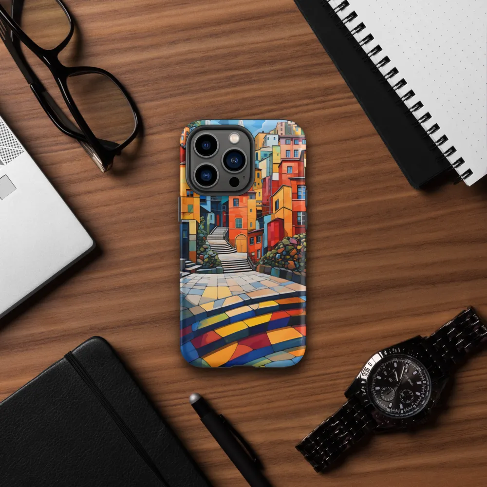 Vibrant Village: A Cubist Journey