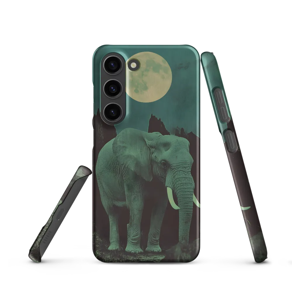 Ethereal Presence: Elephant Under a Full Moon