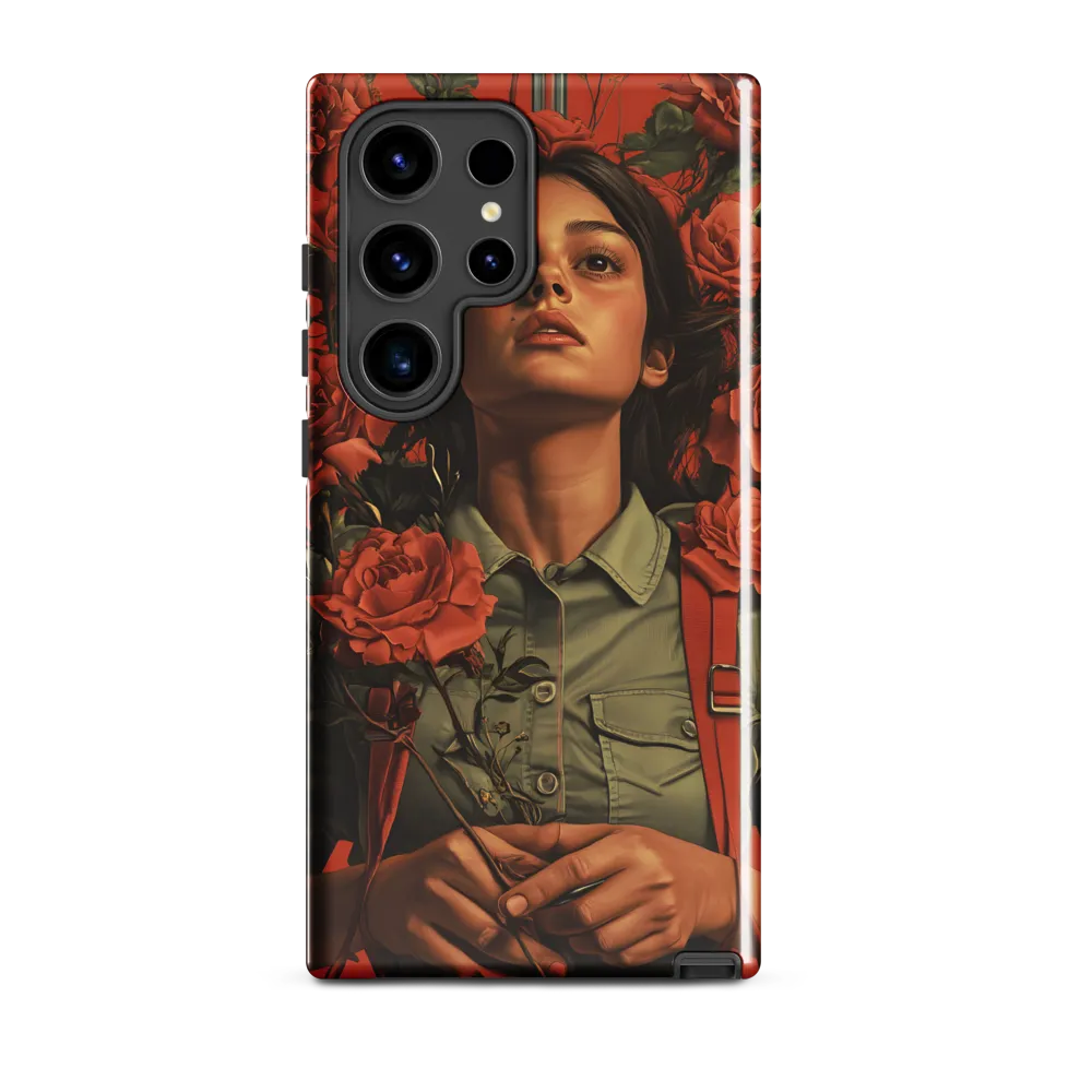 Harmony and Strength: A Portrait Among Roses