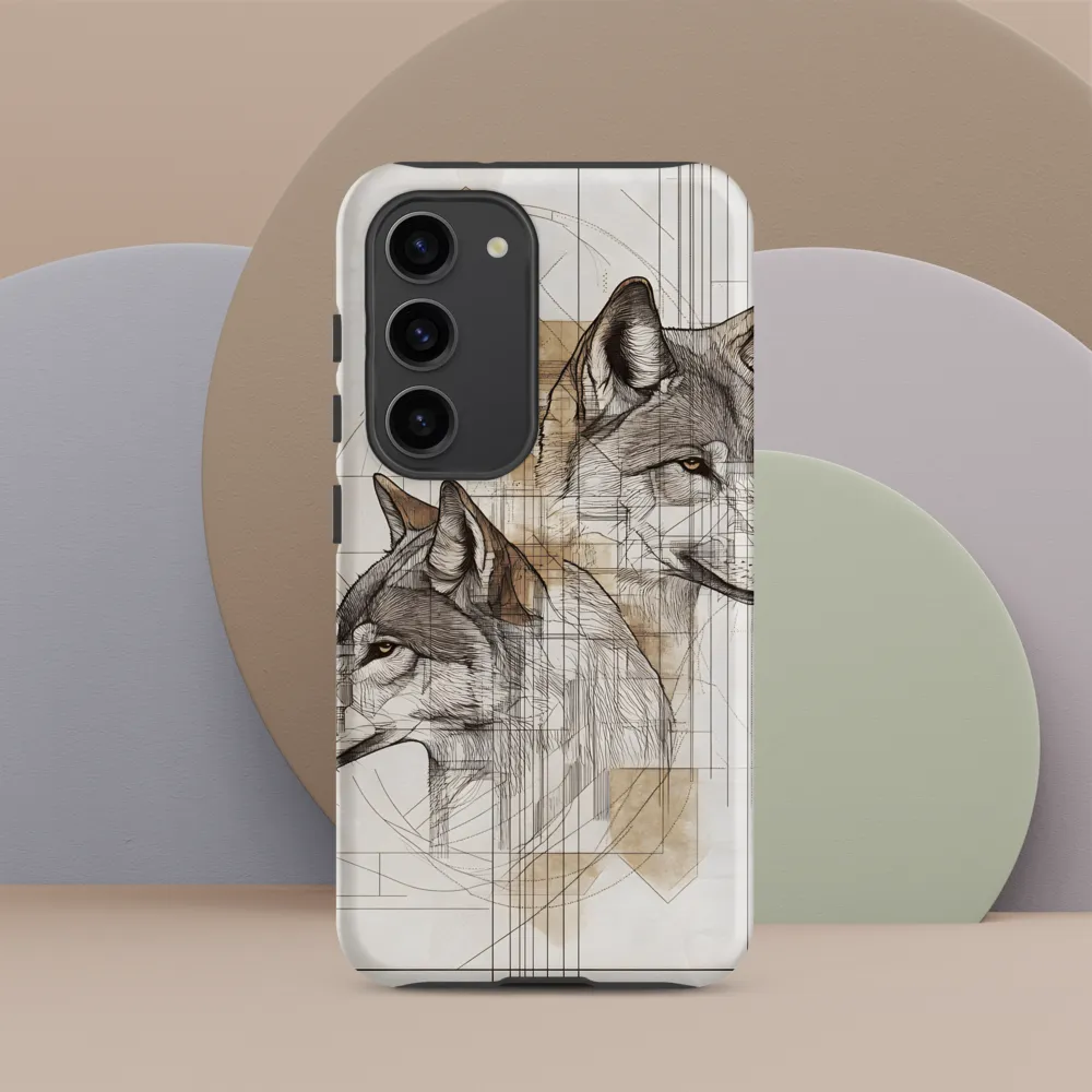 Geometric Harmony: The Essence of Wolves | Phone Case |  S23 | Tough Case | Matte