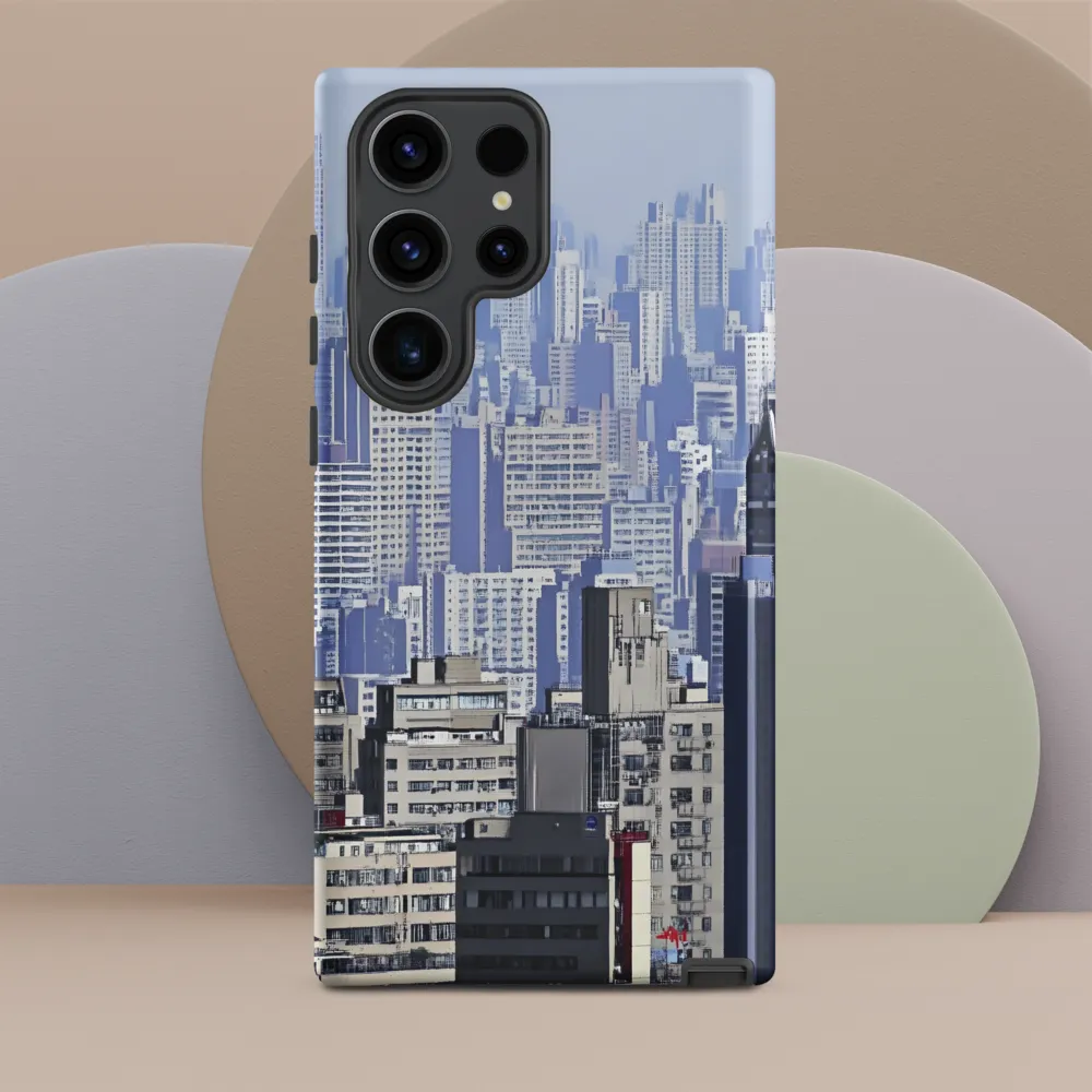 Urban Symphony: A Cityscape in Blues and Grays