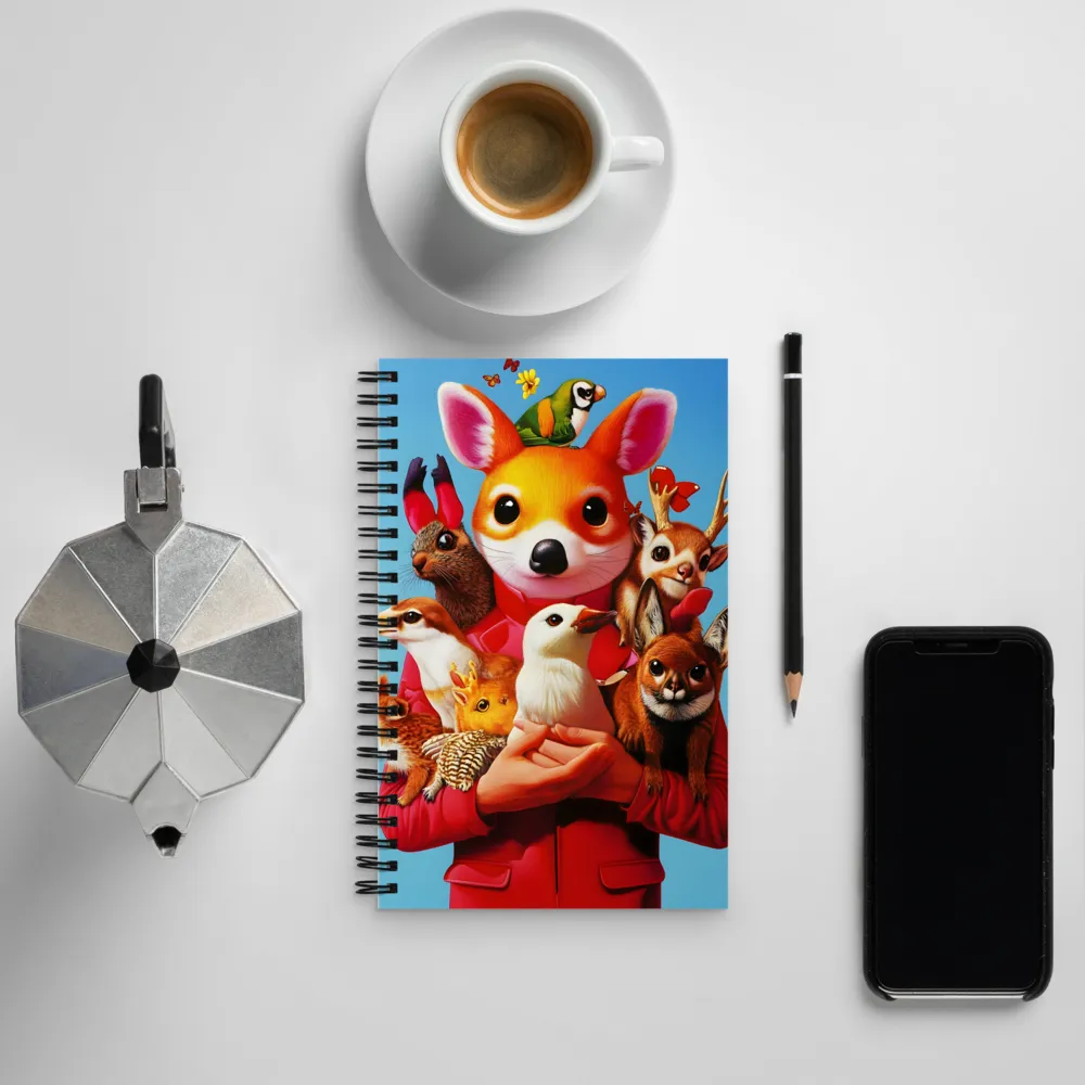 Harmony in Whimsy: A Modern Animal Ensemble | Spiral Notebook