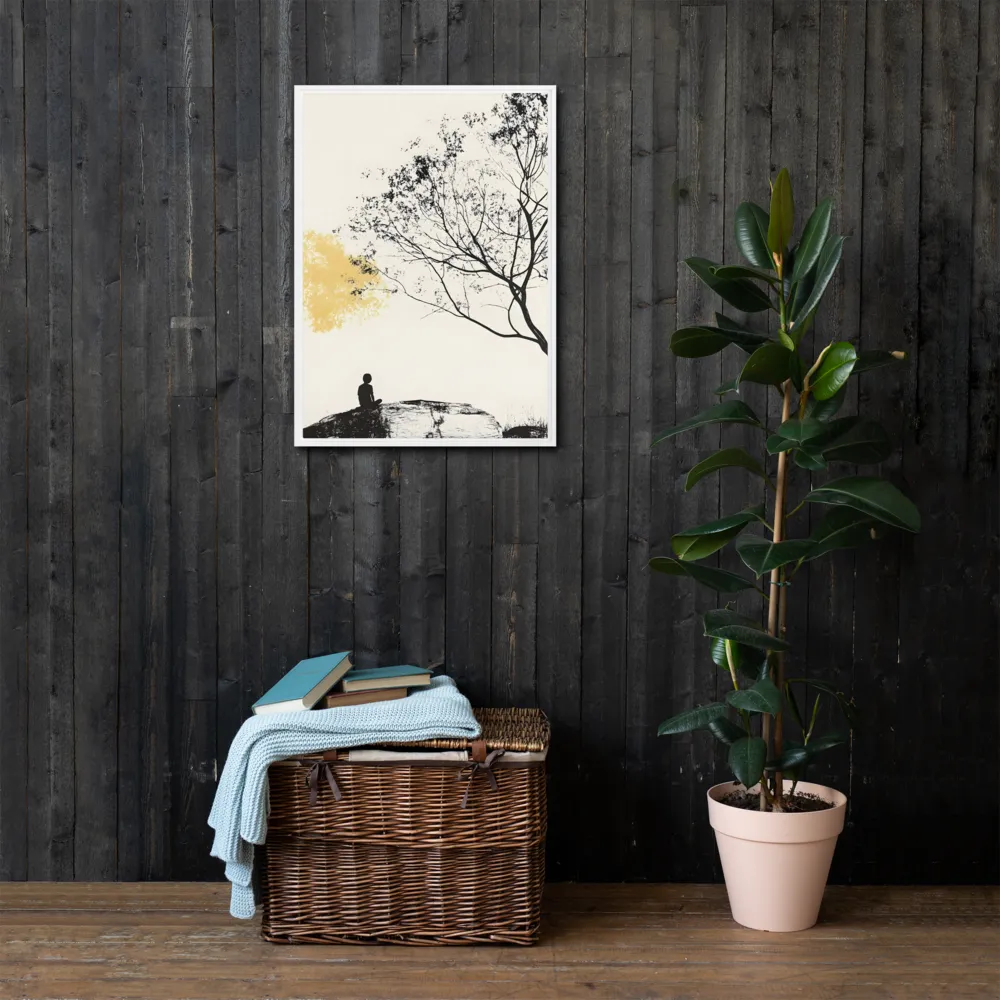 Whispers of Solitude | Canvas with White Frame | 20″×28″