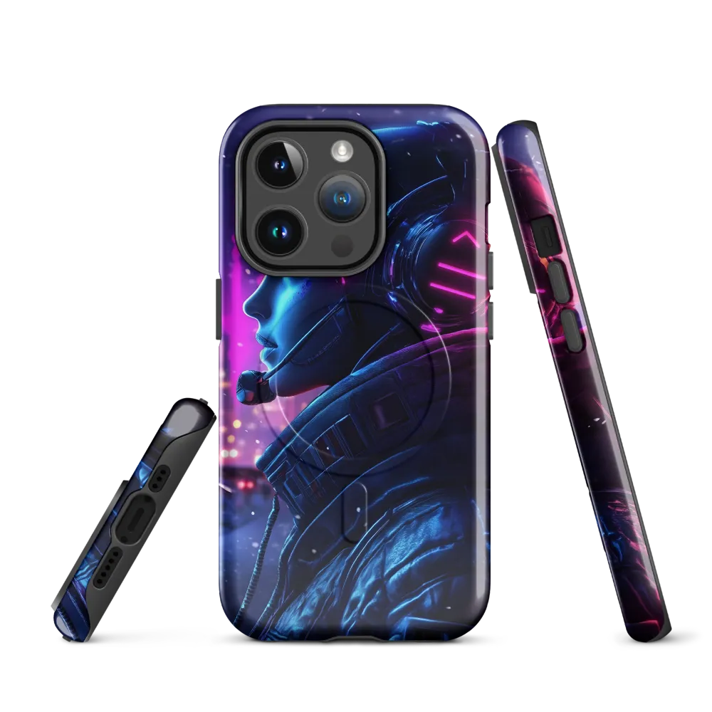 Dystopian Elegance: Cyberpunk Figure in Neon