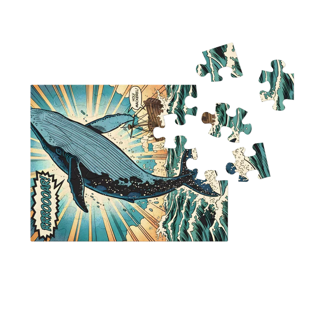 Leaping Whale 
 Jigsaw Puzzle in Tin Box