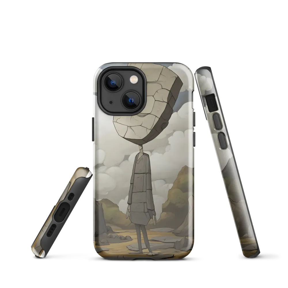 Whimsical Stone Figure in a Rocky Landscape | Phone Case |  13 mini | Tough Case | Glossy