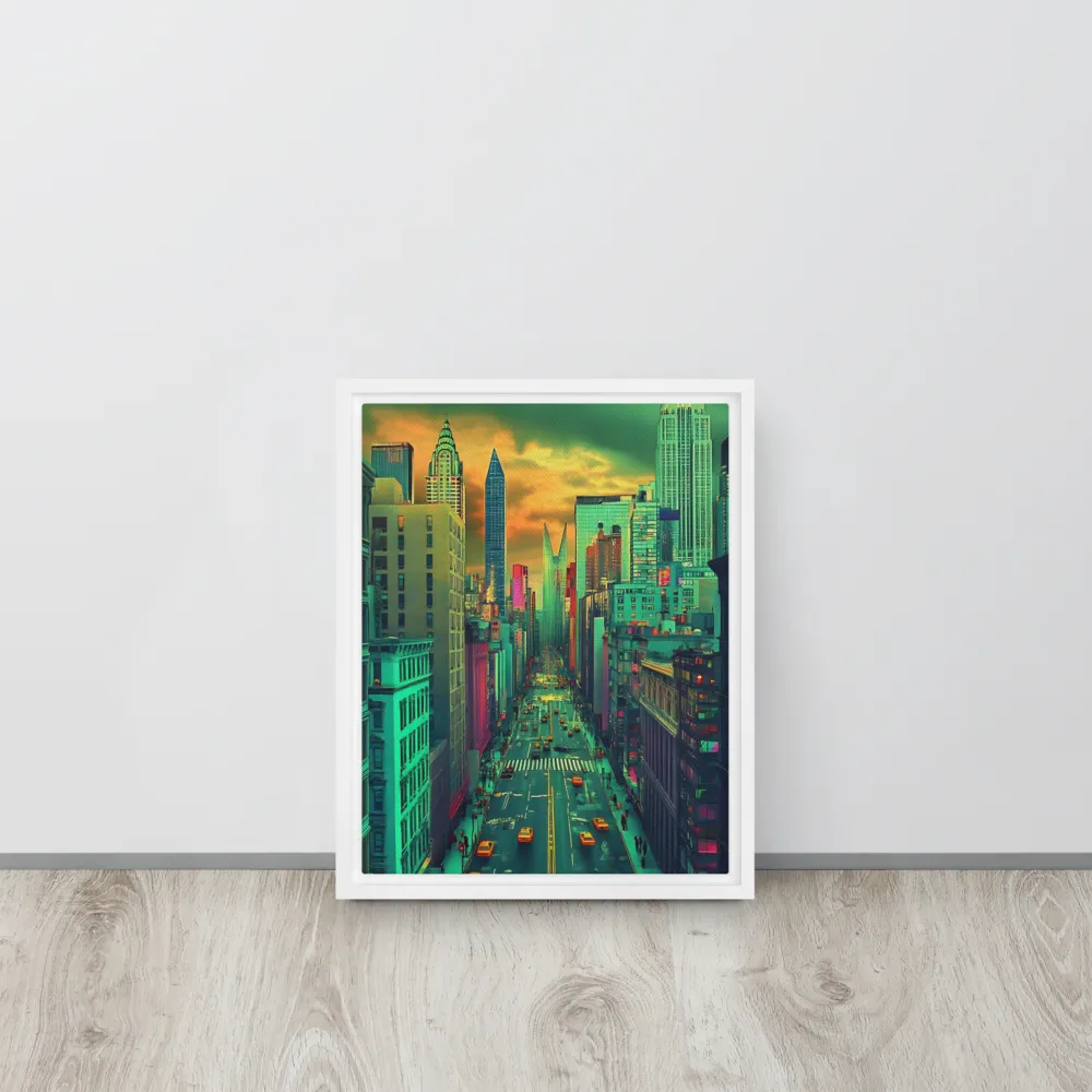 Urban Surrealism: Neon Dreams | Canvas with White Frame | 11″×14″