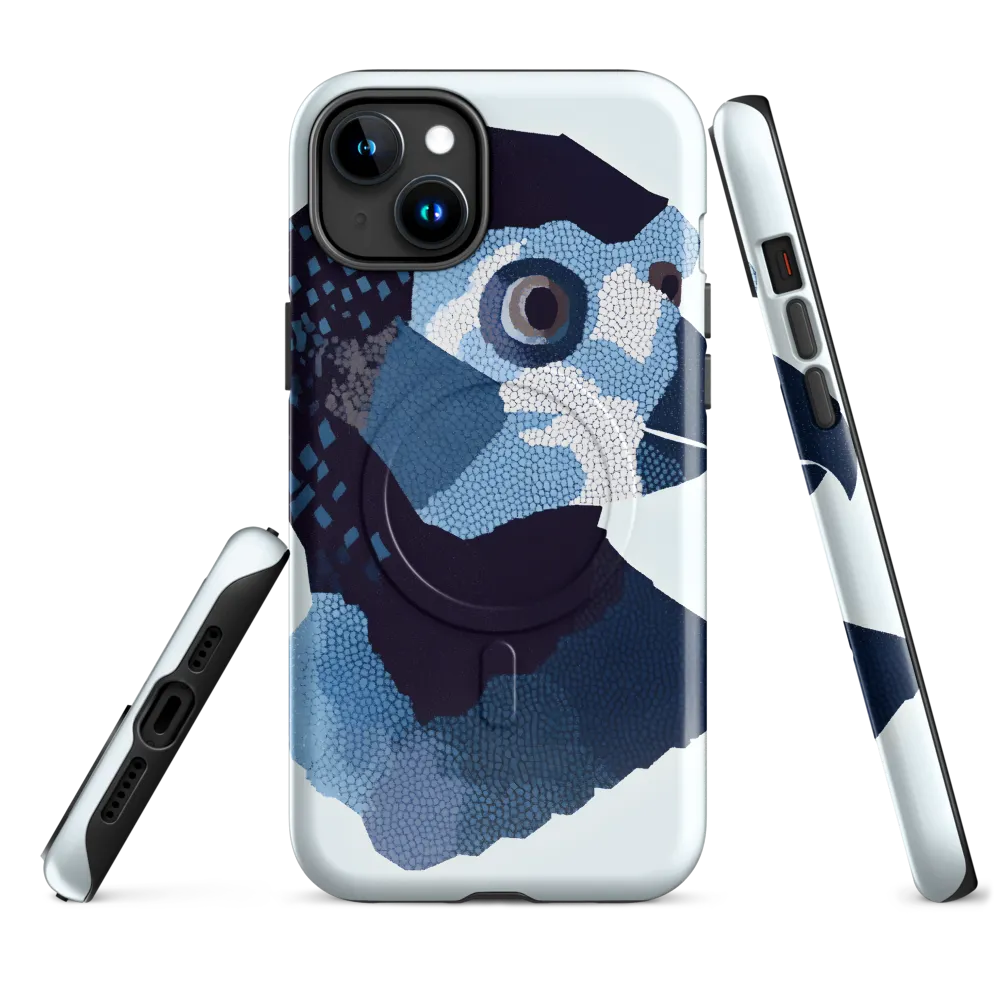 Abstract Avian Portrait in Blue
