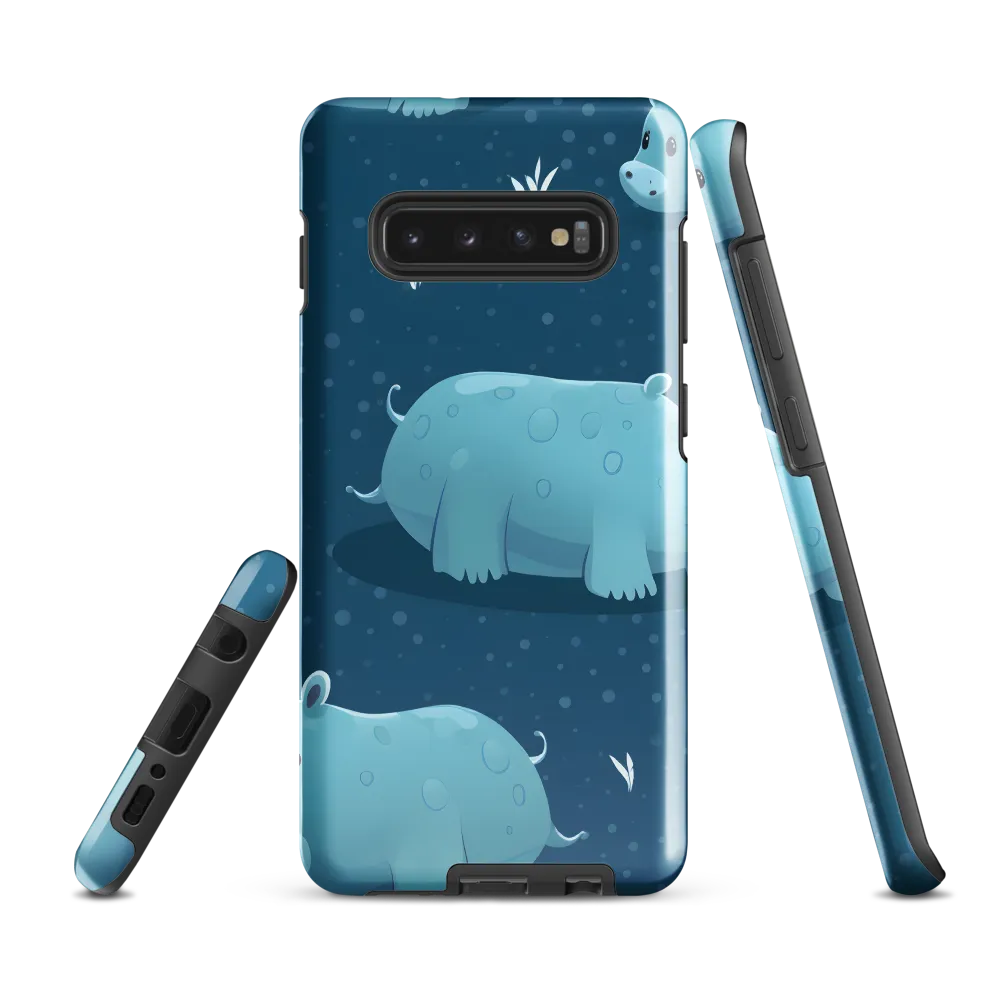 Whimsical Hippo Play | Phone Case |  S10 Plus | Tough Case | Glossy