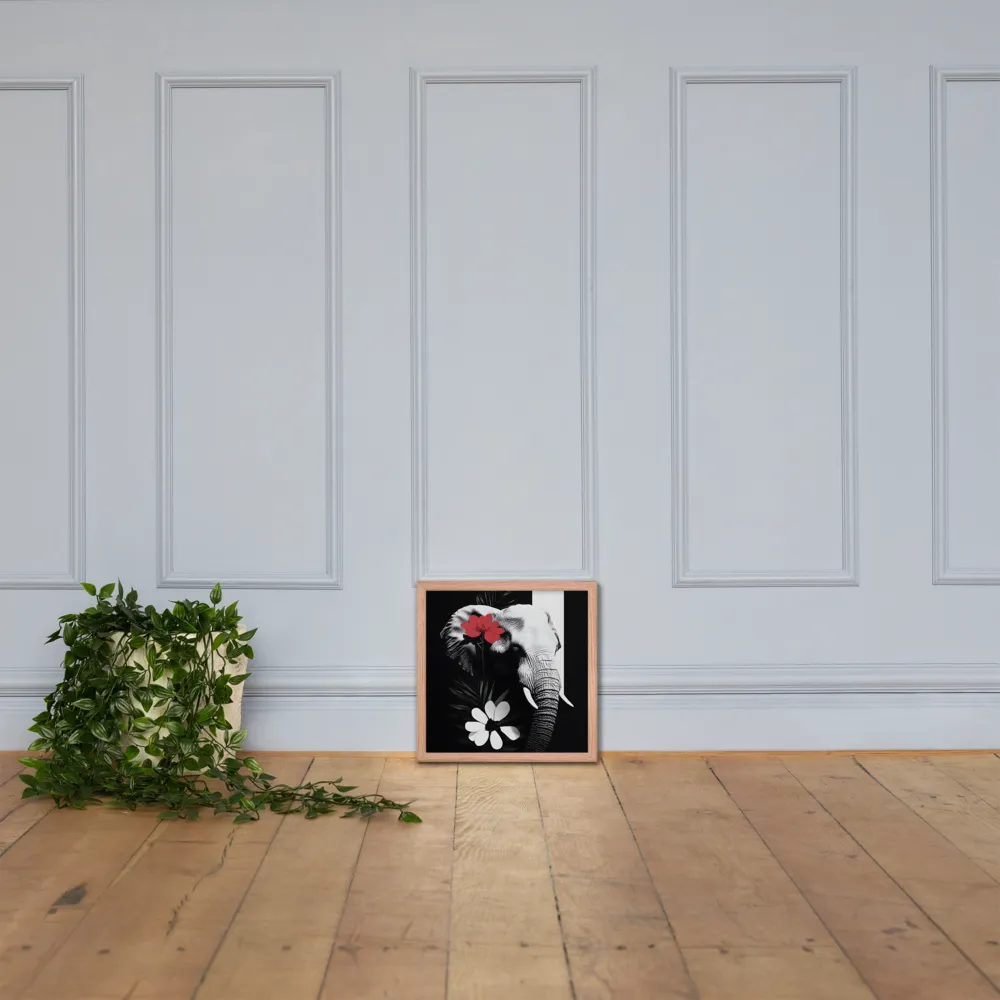 Elephant Harmony | Poster with Red oak Frame | 14″×14″
