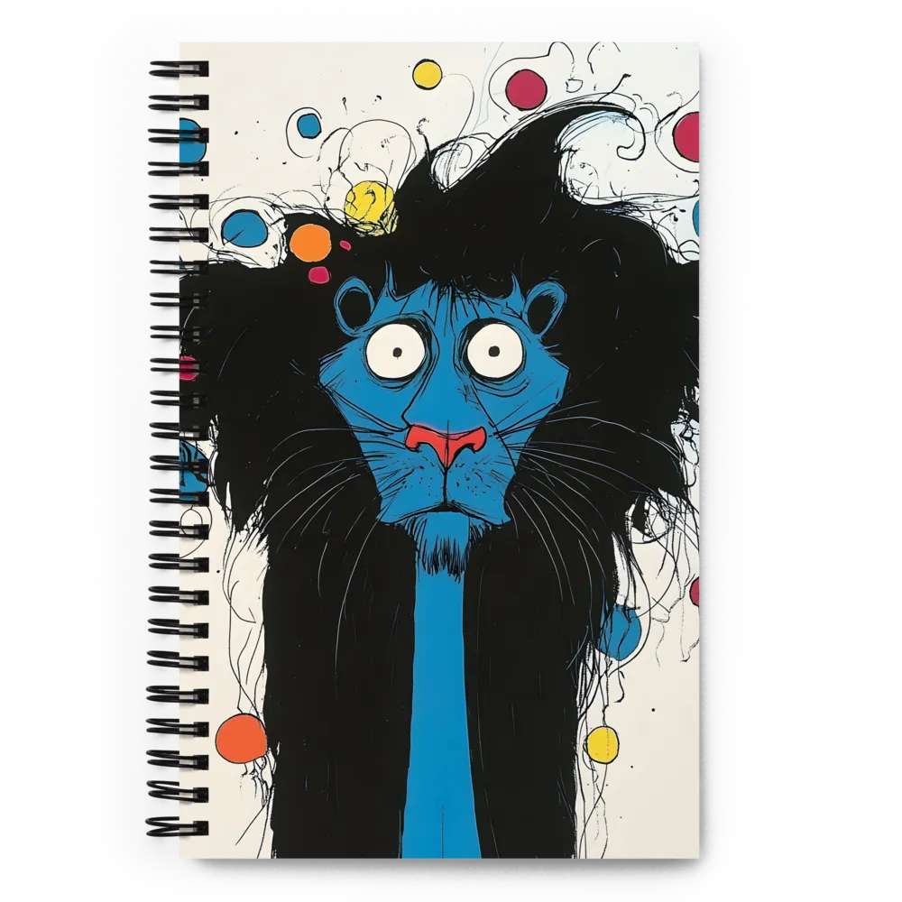 Whimsical Blue Lion | Spiral Notebook