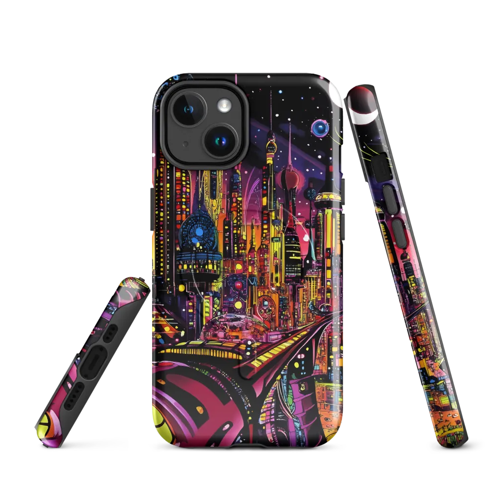 Neon Odyssey: A Journey Through Futuristic Realms | Phone Case |  14 | MagSafe® Tough Case | Glossy
