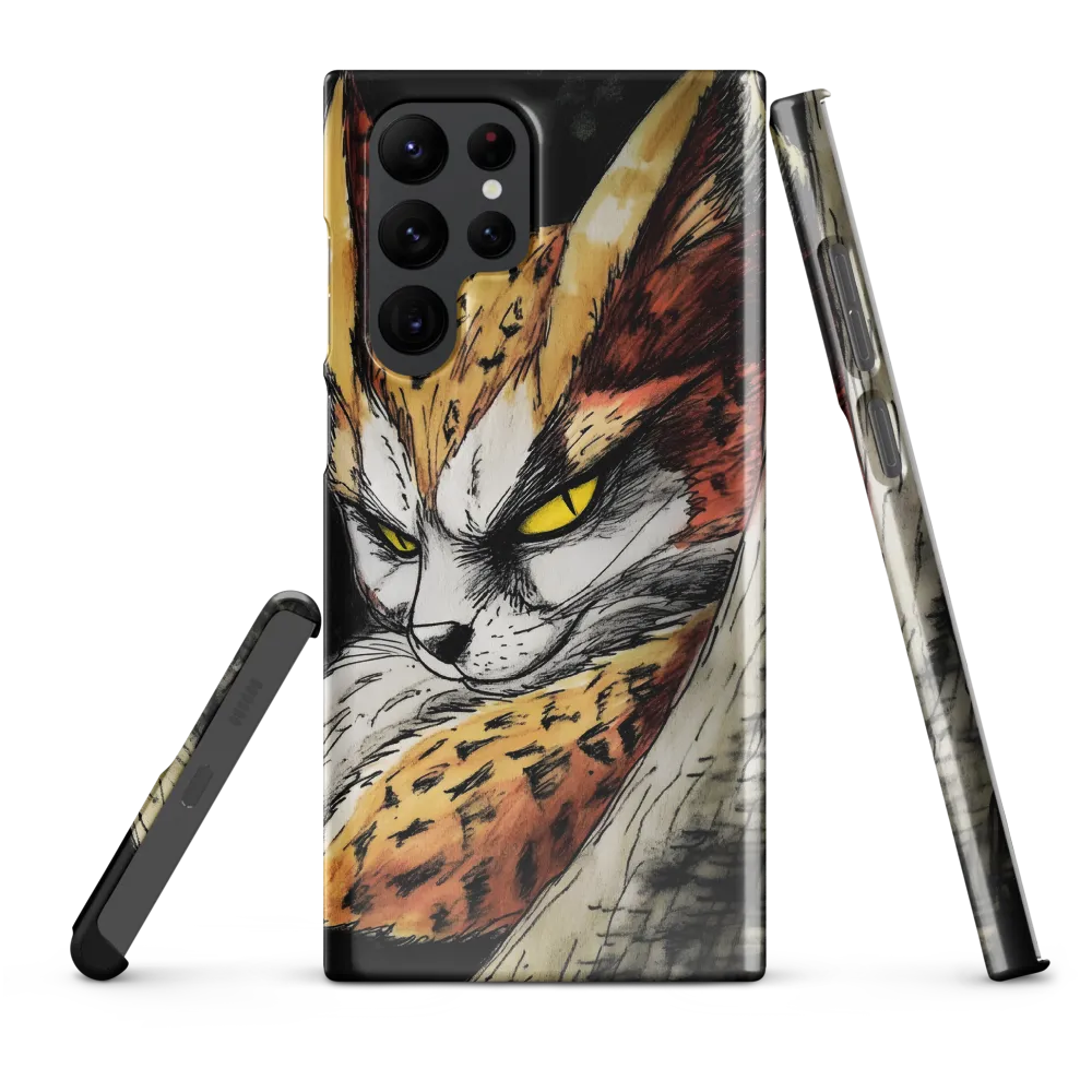 Fierce Gaze of the Wild Cat | Phone Case |  S22 Ultra | Snap Case | Glossy