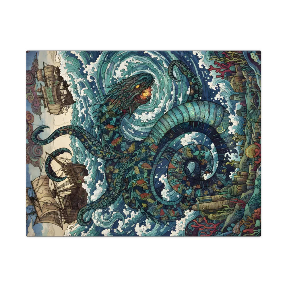Kraken of the Deep 
 Jigsaw Puzzle in Tin Box