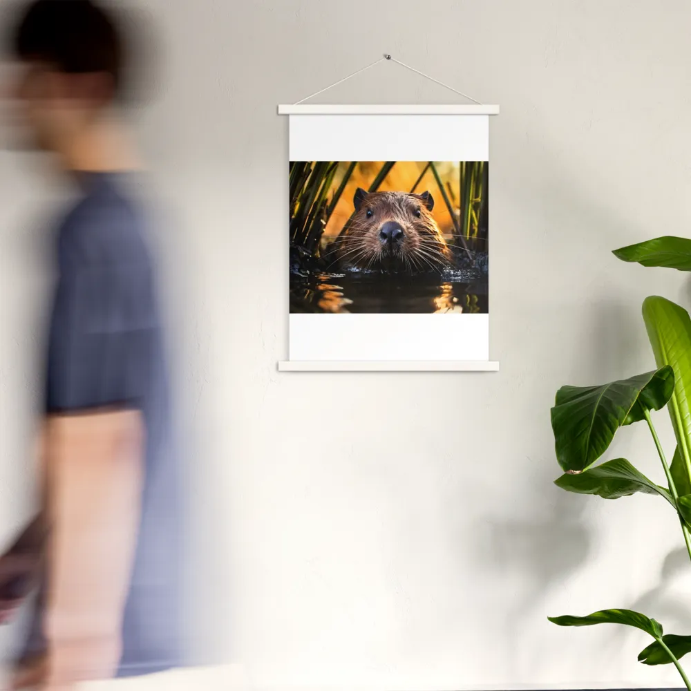 Beaver Serenity: A Natural Portrait | Poster With White Wood Hanger | 18″×24″